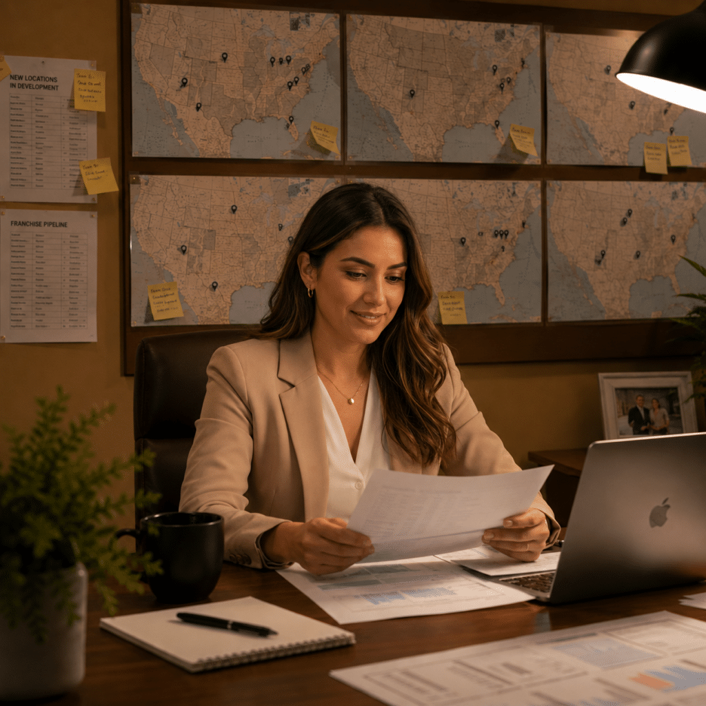 business owner asking is your business ready to franchise reviewing documents and expansion plans