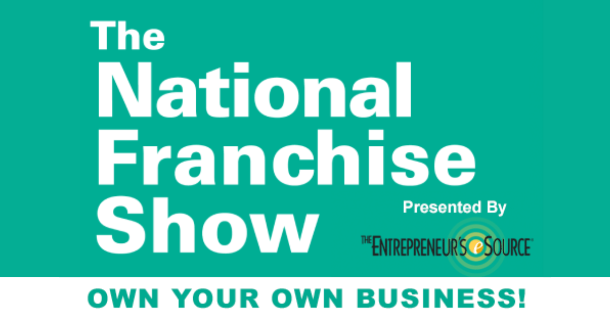 National Franchise Show In Orlando Official Banner With Logo, Dates And Franchise Exhibits.