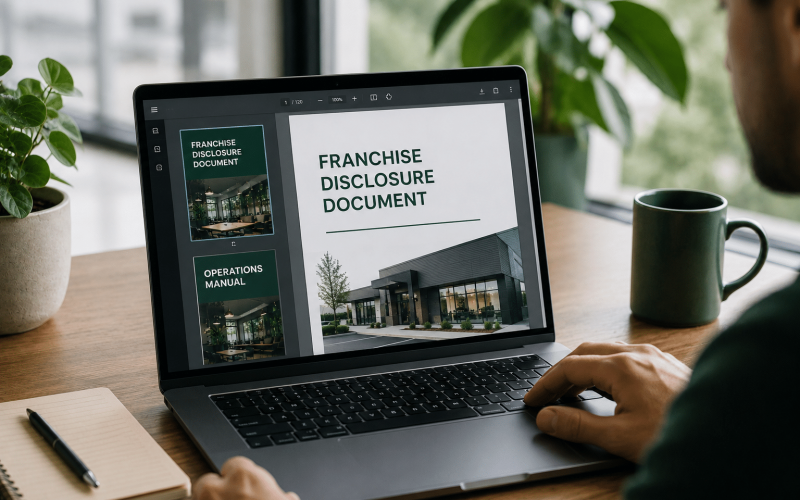 Franchise operations manual and FDD documents reviewed during franchise development steps on how do i franchise my business